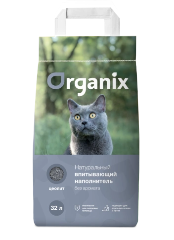 Наполнитель Organix для кошачьего туалета, впитывающий для кошачьего туалета, без аромата, 32 л фото 1