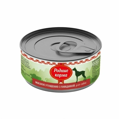 Влажный корм Родные корма Beef мясное угощение для собак, с говядиной, 100 г фото 1