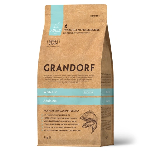 Сухой корм Grandorf White Fish Mini Белая рыба для взрослых собак мелких пород, 1 кг фото 1