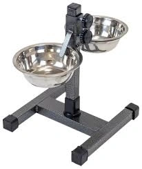 Миска Homepet для домашних животных, металлическая регулируемая подставка с мисками, шагрень, 2 шт, диаметр 13 см, до 25 см, 0,25 л фото 1