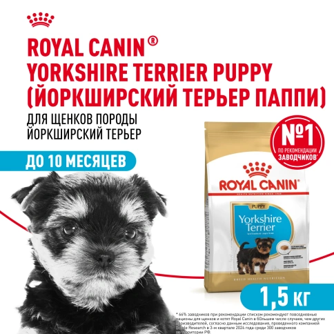 Сухой корм Royal Canin Yorkshire Terrier Puppy для щенков, 1,5 кг фото 1