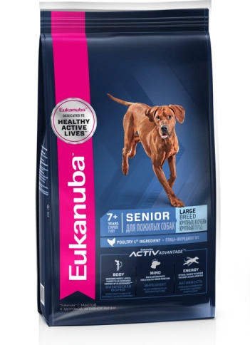 Сухой корм Eukanuba Senior Large Breed для пожилых собак крупных пород, с птицей, 15 кг фото 1
