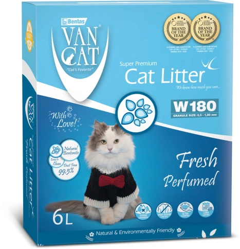 Наполнитель Van Cat для кошачьего туалета, комкующийся без пыли с ароматом весенней свежести, 6 л фото 1