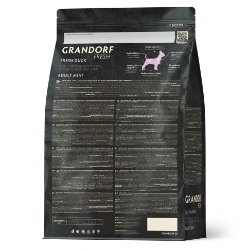 Сухой корм Grandorf Fresh Dog Duck & Sweet Potato для взрослых собак мелких пород диетическая формула для особо аллергичных собак утка, с бататом, 3 кг фото 2