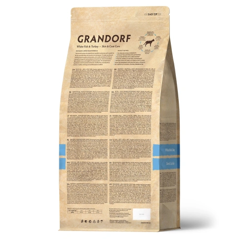 Сухой корм Grandorf White Fish & Turkey Skin & Care для кошек для заботы о коже и шерсти, с белой рыбой и индейкой, 2 кг фото 2