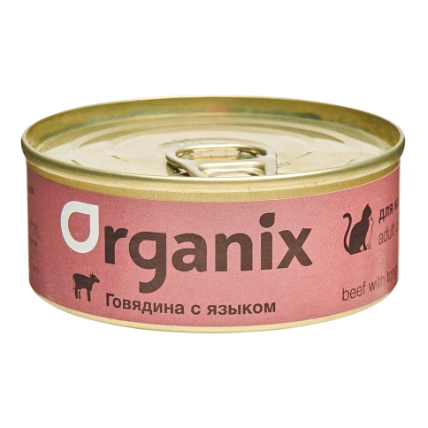 Влажный корм Organix Preventive Line Beef для кошек говядина с языком, 100 г фото 1