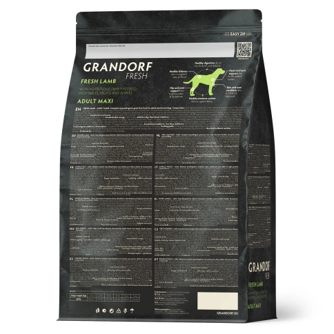Сухой корм Grandorf Fresh Dog Lamb & Sweet Potato для взрослых собак крупных пород чувствительное пищеварение и гипоаллергенный ягненок, с бататом, 3 кг фото 2