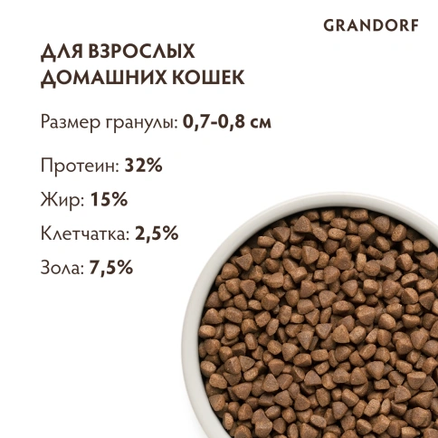 Сухой корм Grandorf Lamb & Turkey Indoor для домашних кошек, 400 г фото 9