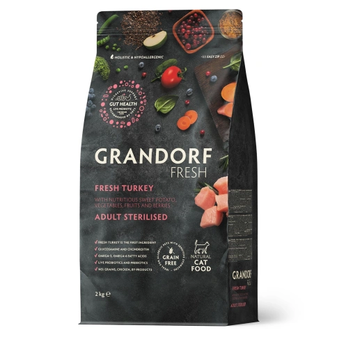 Сухой корм Grandorf Fresh Cat Turkey & Sweet Potato для стерилизованных кошек индейка, с бататом, 2 кг фото 1