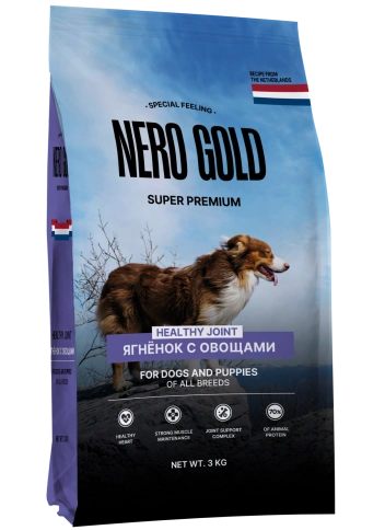 Сухой корм NERO GOLD Lamb & Vegetables для собак и щенков, с мясом ягненка и овощами, 3 кг фото 1