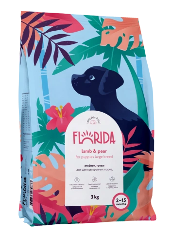 Сухой корм FLORIDA Maxi Junior Lamb & Pear для щенков крупных пород, с ягненком и грушей, 3 кг фото 2