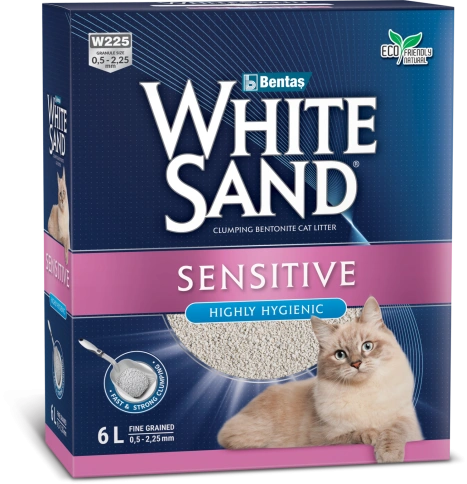 Наполнитель White Sand для кошачьего туалета, комкующийся для чувствительных кошек, без запаха, 6 л фото 1