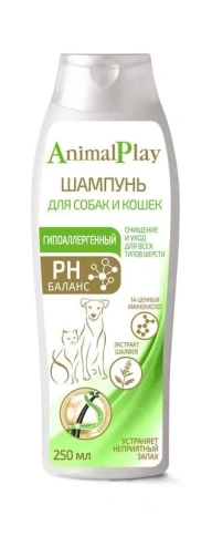 Шампунь Animal Play Гипоаллергенный для щенков и котят с протеинами пшеницы и витаминами, 250 мл фото 1