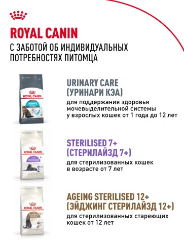 Сухой корм Royal Canin Sterilised для кастрированных котов и стерилизованных кошек, 1,2 кг фото 22