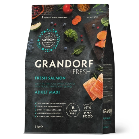 Сухой корм Grandorf Fresh Dog Salmon & Sweet Potato для взрослых собак крупных пород лосось, с бататом, 3 кг фото 1