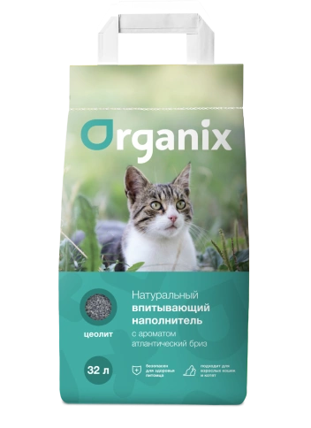 Наполнитель Organix для кошачьего туалета, впитывающий для кошачьего туалета, с ароматом атлантического бриза, 32 л фото 1